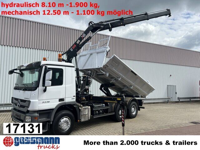DAF Actros 3336 K/6x4, Hiab Kran 166-2 Duo camión con gancho