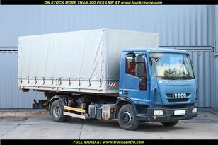 IVECO EUROCARGO ML 100 E18+CONTAINER WITH TARPAULIN camión con gancho