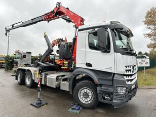 Mercedes-Benz AROCS 2846 6x2 HOOKLIFT + CRANE FASSI F255A (4x) - *19.000km* -  camión de contenedores