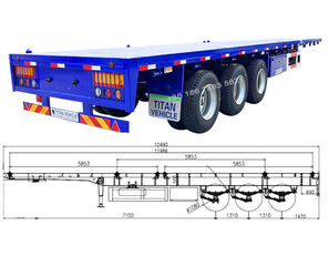 3 Axle 60ton Container Flat Bed Trailer Price for Sale in Jamaic semirremolque caja abierta nuevo