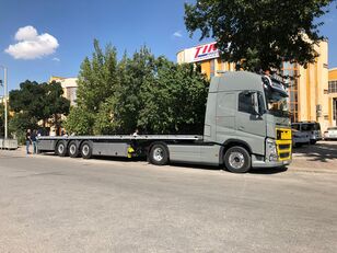 Tirkon 2022 MODEL 3 - 4  AXLE FLATBED WITH STEERING AXLE semirremolque plataforma nuevo